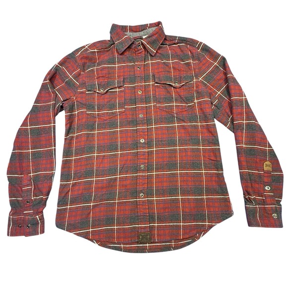 Dakota Grizzly Other - Dakota Grizzly Riley Flannel Shirt In Crimson Size Medium